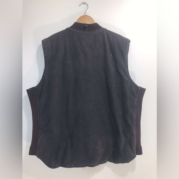 XL Vintage tough duck vest in black - Picture 2 of 4